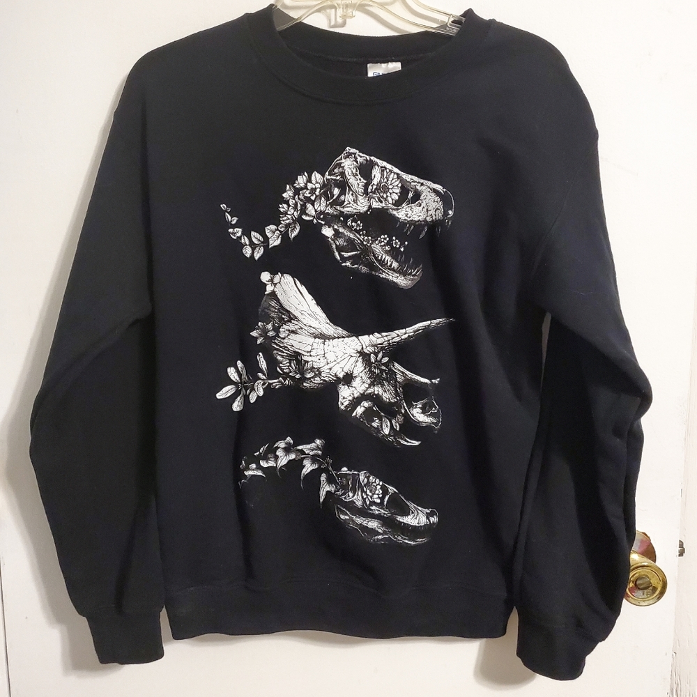 WickedClothes | Dinosaur Skull Floral Sweater